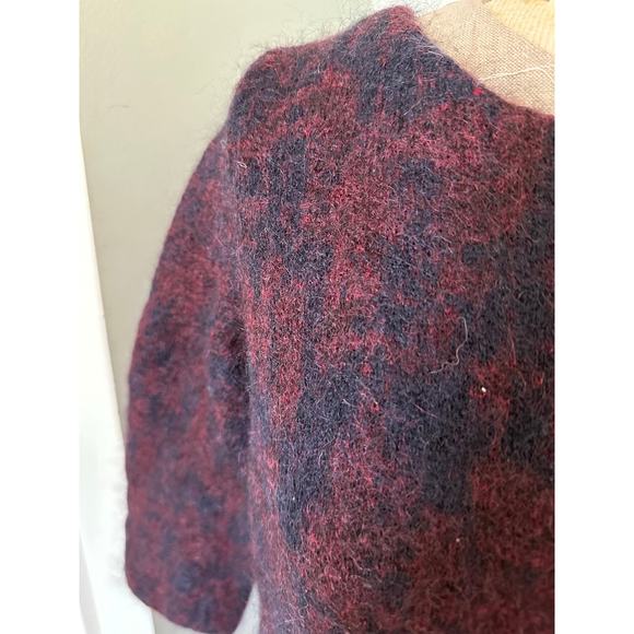COS Knitted Mohair-Wool Blend Sweater Dress - XS dark burgundy black fuzzy tunic - Picture 3 of 14